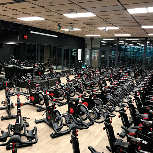 Gimnasio de la residencia para el trabajo físico de los participantes